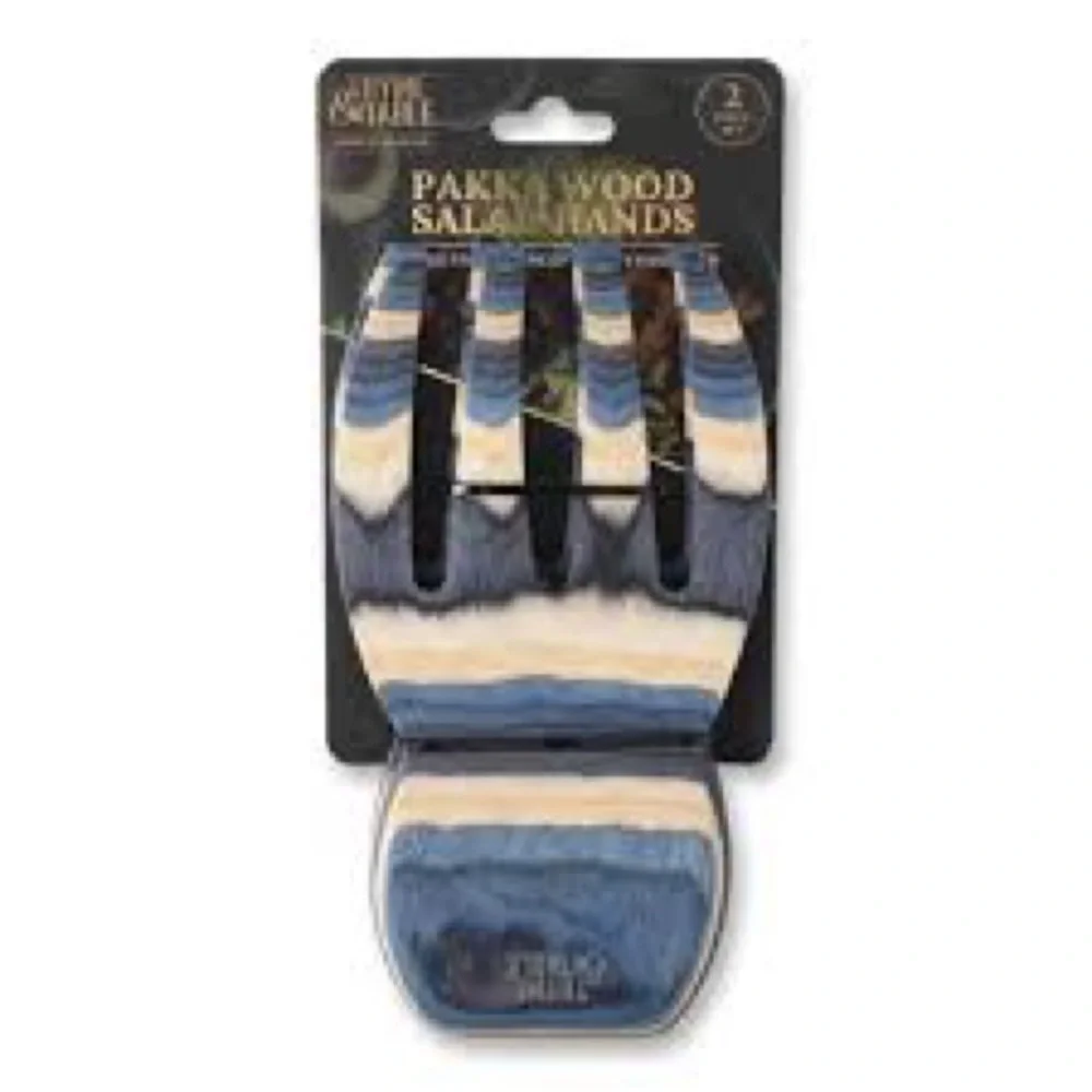 NWT Thyme & Table Blue Wood Salad Hand Set (2 Pack)